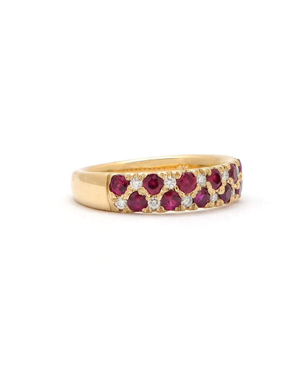 14K Yellow Gold Diamond and Ruby Ring