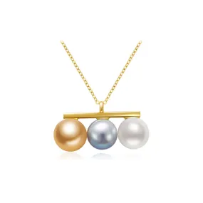 18K Solid Gold Saltwater Pearl Necklace KN00210