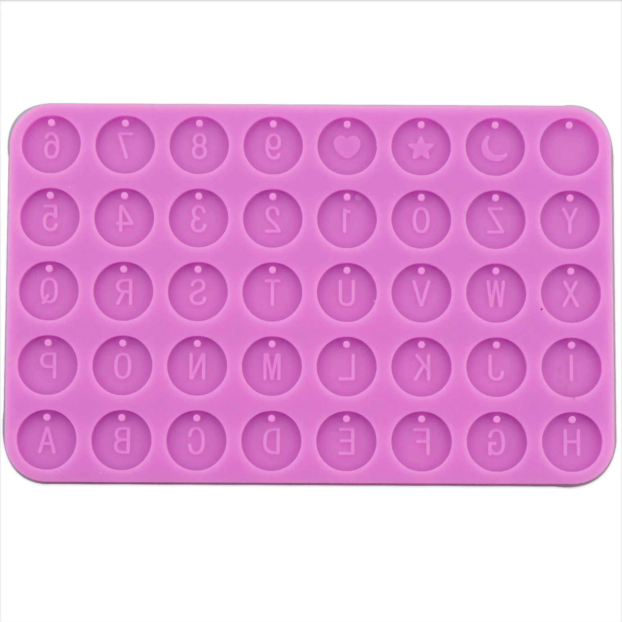 1pc Alphabet Bead Mold, Letter Charm with Holes Resin Mold, Round Jewelry Silicone Mold, Epoxy Resin Pendant, Jewelry Mold 104059