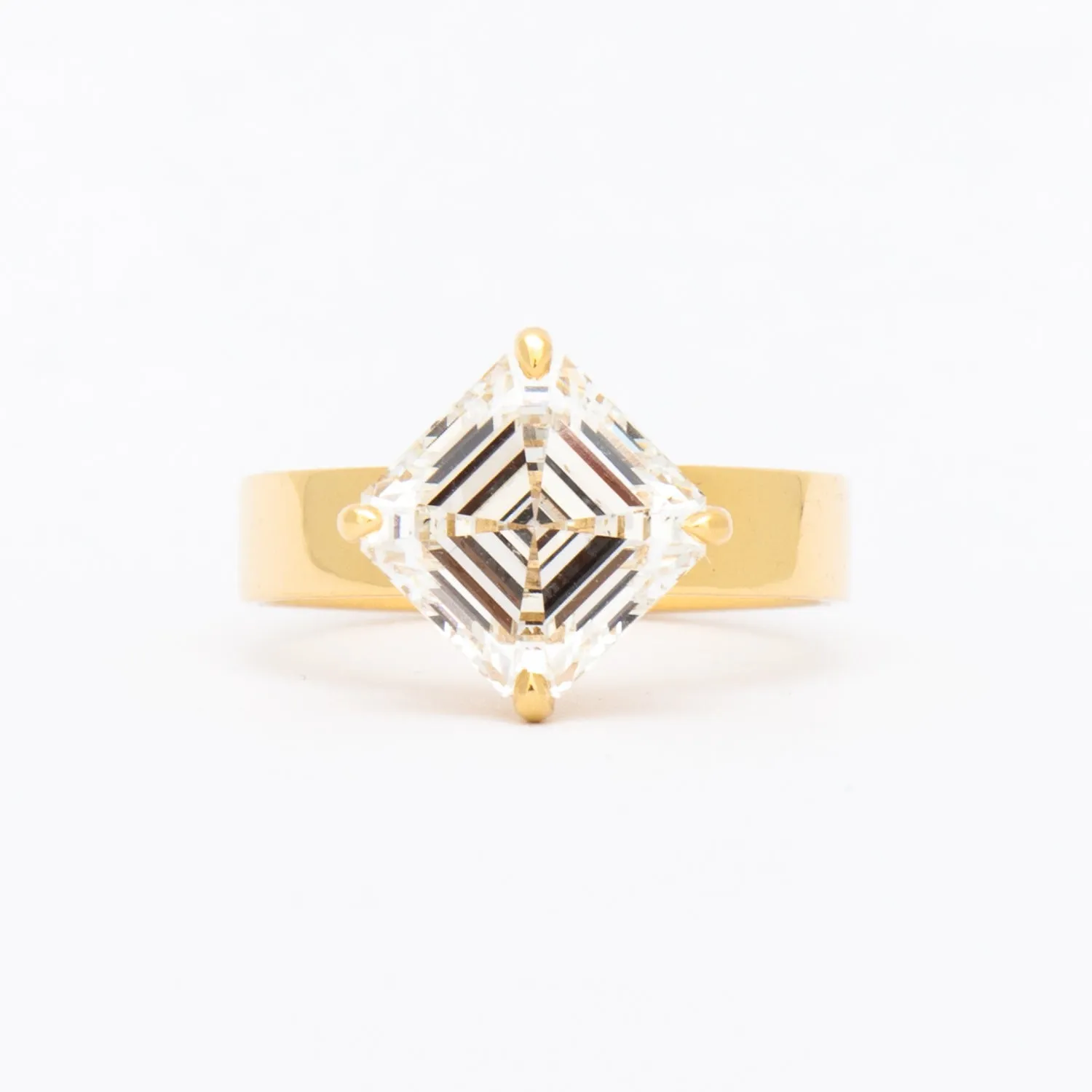 3.54 ct Lab-Grown Asscher Diamond Temple Ring