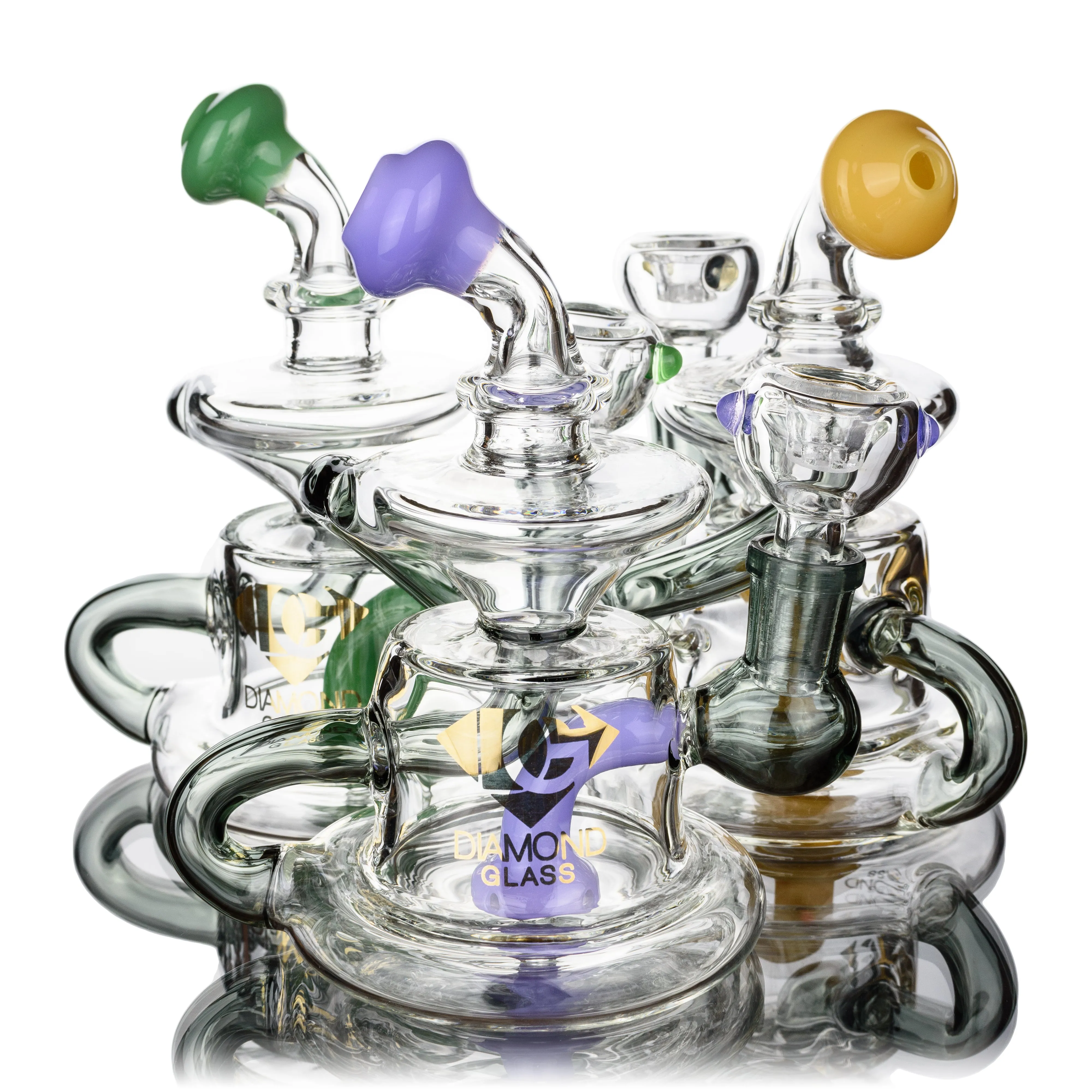 6 Showerhead Recycler, by Diamond Glass (free banger included)