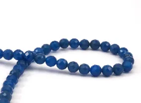 8mm Blue Agate Gemstone Beads - 48 Pcs T028