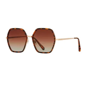 Addyson Sunglasses in Walnut Tort/Gold with Gradient Brown Polarized Lens