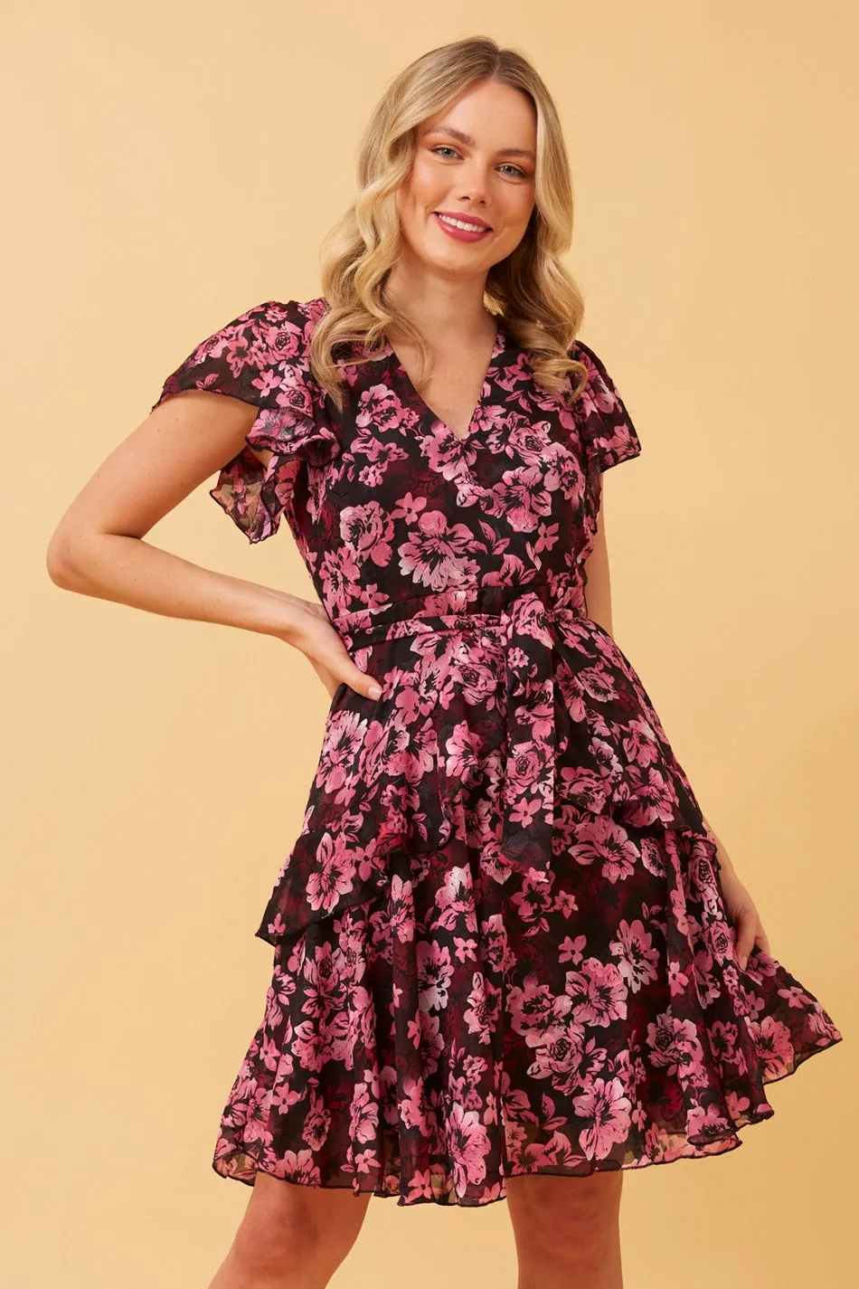 ALBA FLORAL SHORT DRESS