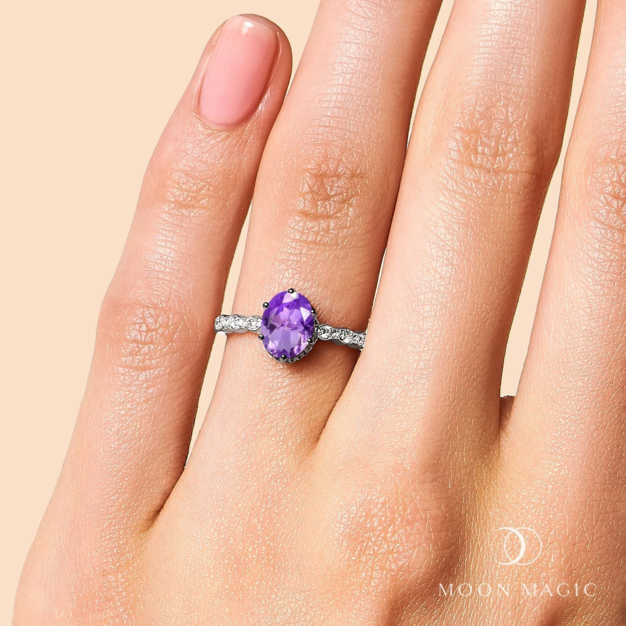 Amethyst Diamond Ring - Mirth