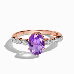 Amethyst Diamond Ring - Mirth