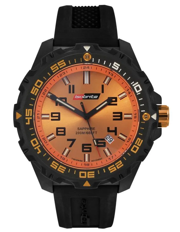 ArmourLite IsoBrite Valor Series - Orange Dial & T100 Tritium - Silicone Strap