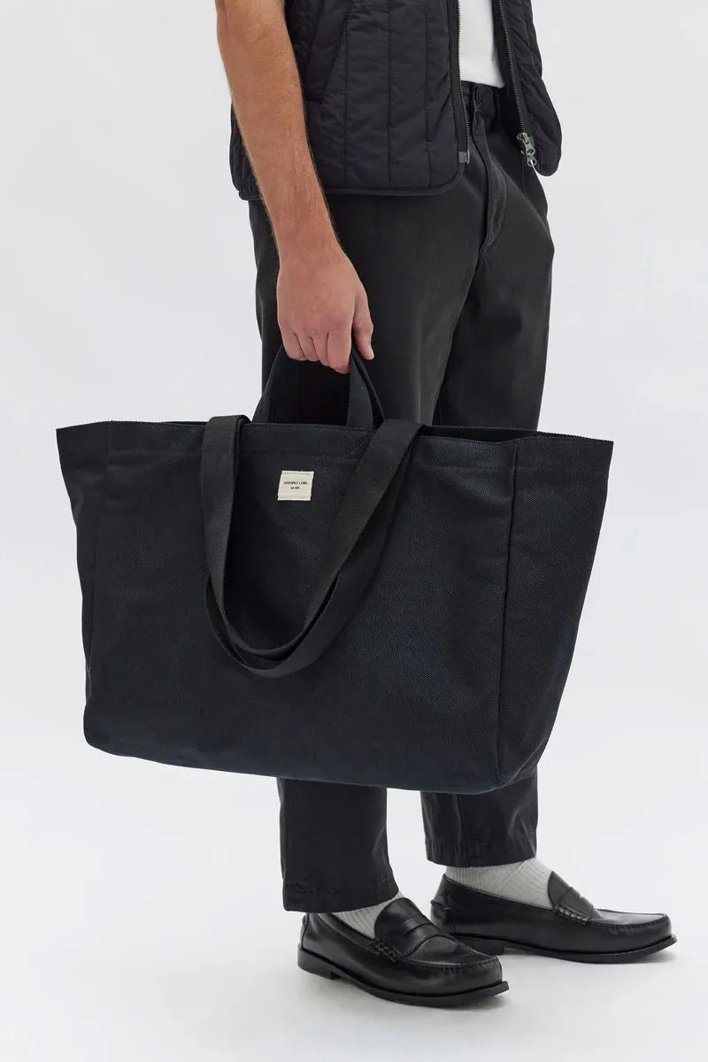 Assembly Label Canvas Tote - Black