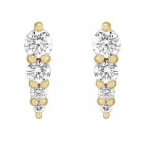 BIG FOUR STONE GRADUATED DIAMOND BAR EARRING