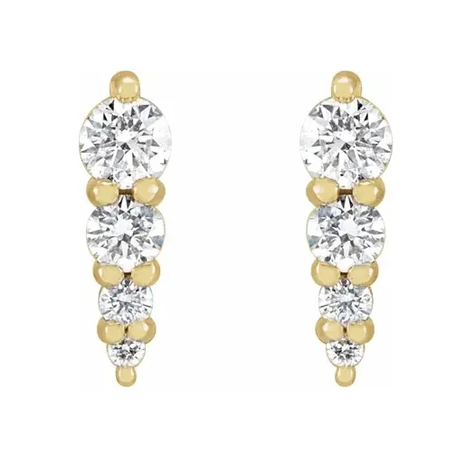 BIG FOUR STONE GRADUATED DIAMOND BAR EARRING