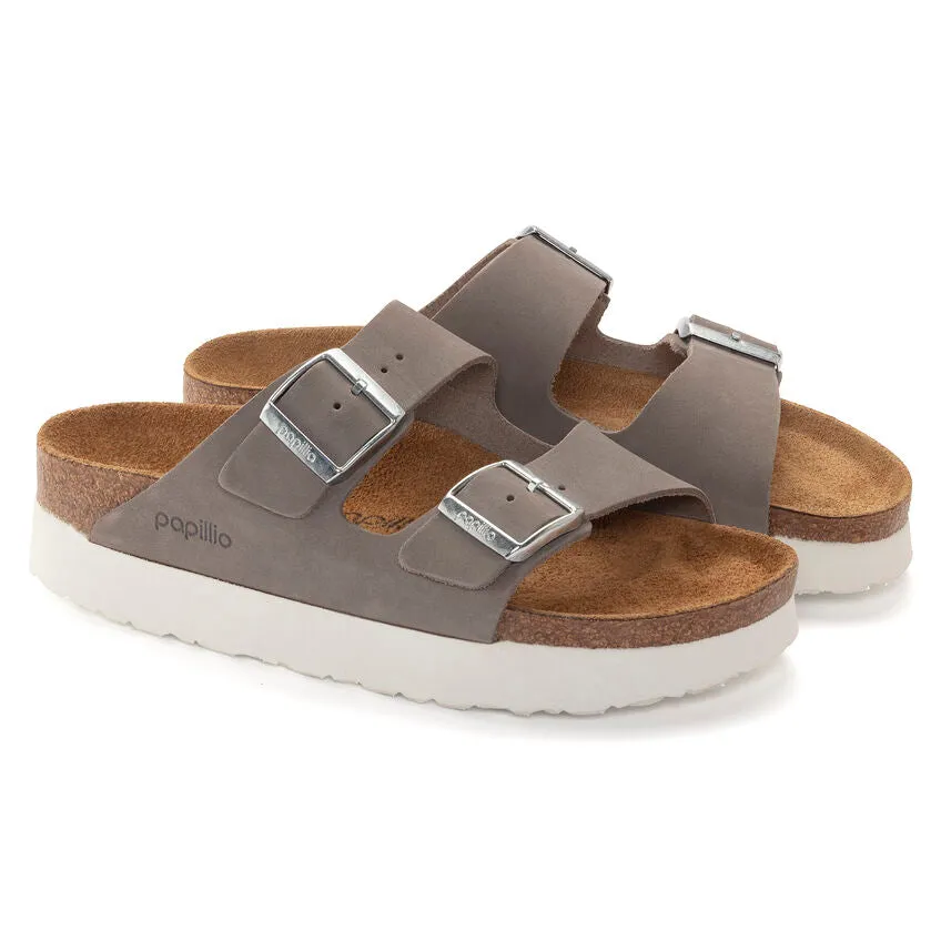 Birkenstock Women's Arizona Platform Nubuck Leather (Dove Grey)