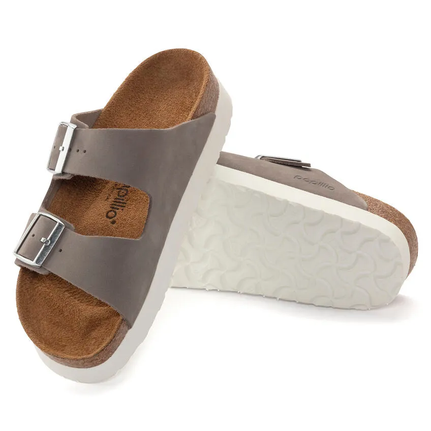 Birkenstock Women's Arizona Platform Nubuck Leather (Dove Grey)