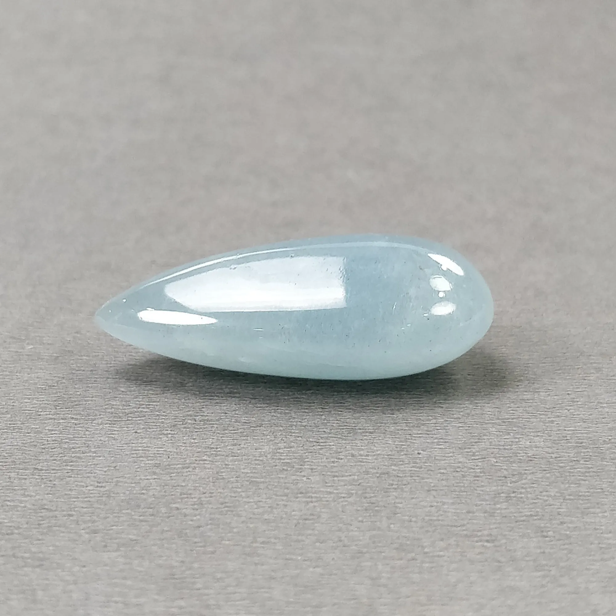 BLUE AQUAMARINE Gemstone Cabochon : 51.55cts Natural Untreated Aquamarine Pear Shape Cabochon 35*19.5mm