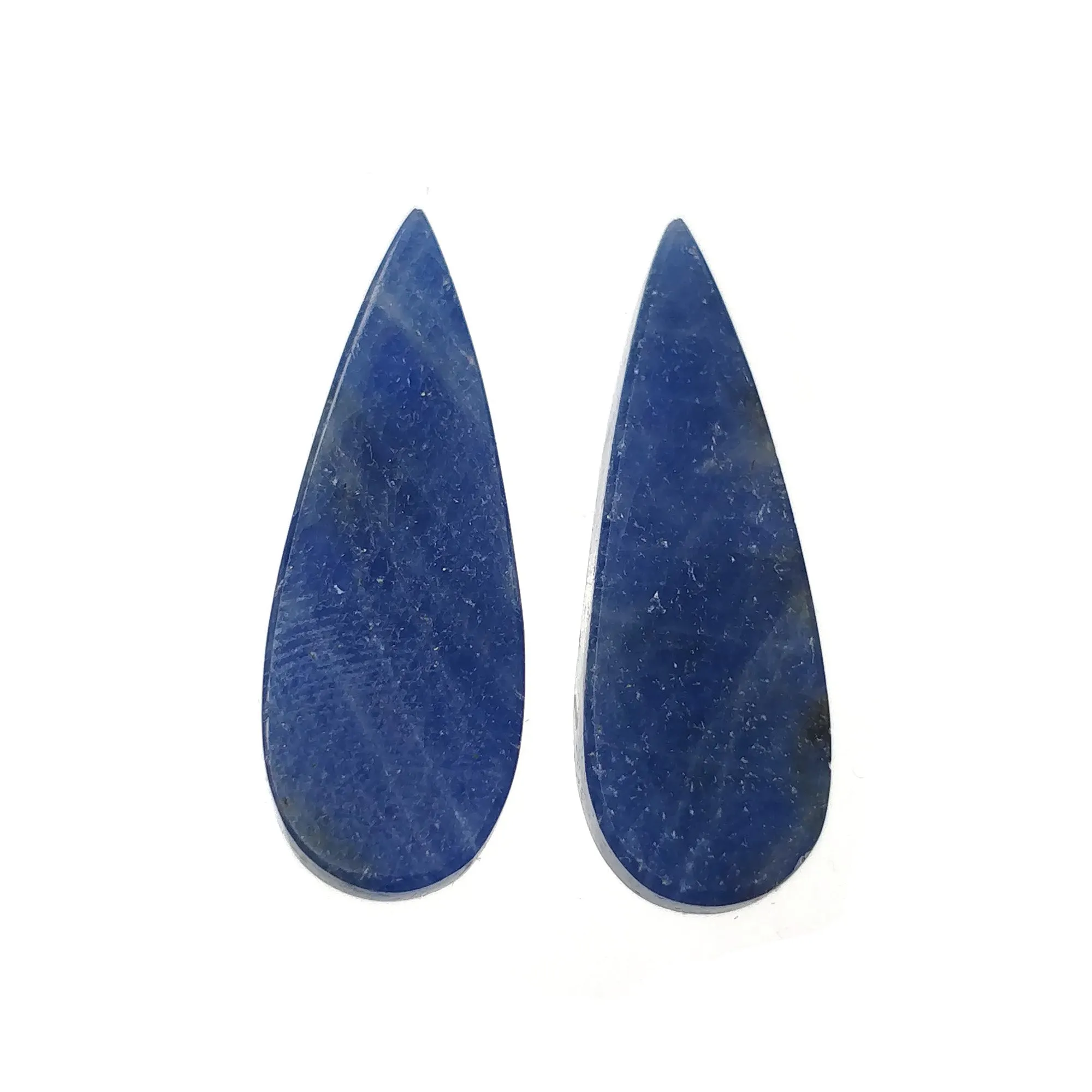 BLUE SAPPHIRE Gemstone Flat Slice : 26.00cts Natural Untreated Untreated Sapphire Pear Shape 30*11mm Pair (With Video)