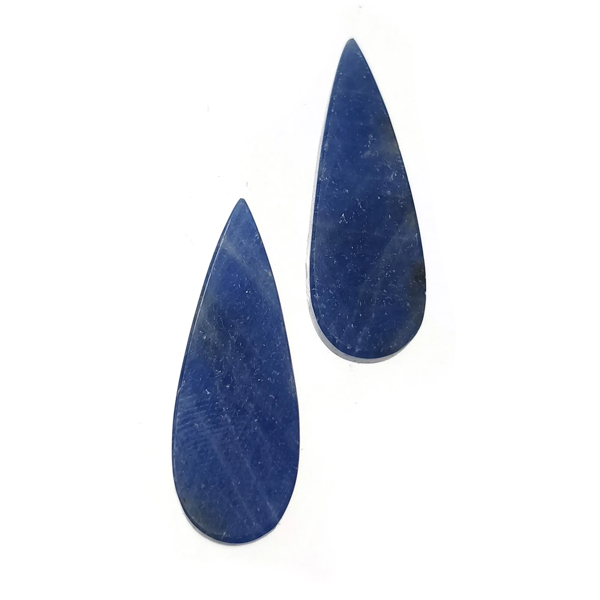 BLUE SAPPHIRE Gemstone Flat Slice : 26.00cts Natural Untreated Untreated Sapphire Pear Shape 30*11mm Pair (With Video)