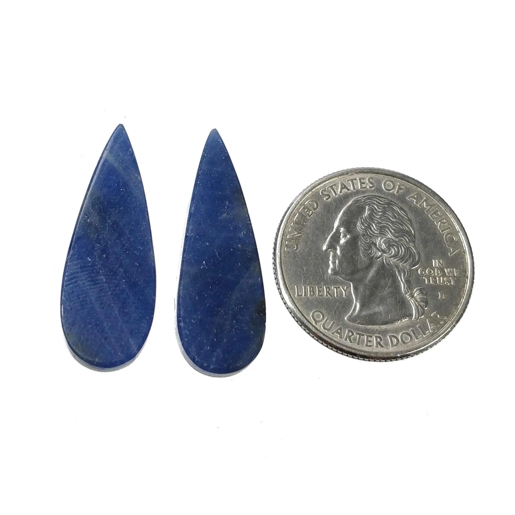 BLUE SAPPHIRE Gemstone Flat Slice : 26.00cts Natural Untreated Untreated Sapphire Pear Shape 30*11mm Pair (With Video)