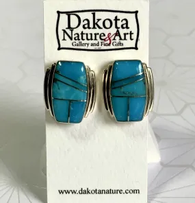 Bring Back Blue Turquoise Inlay Earrings