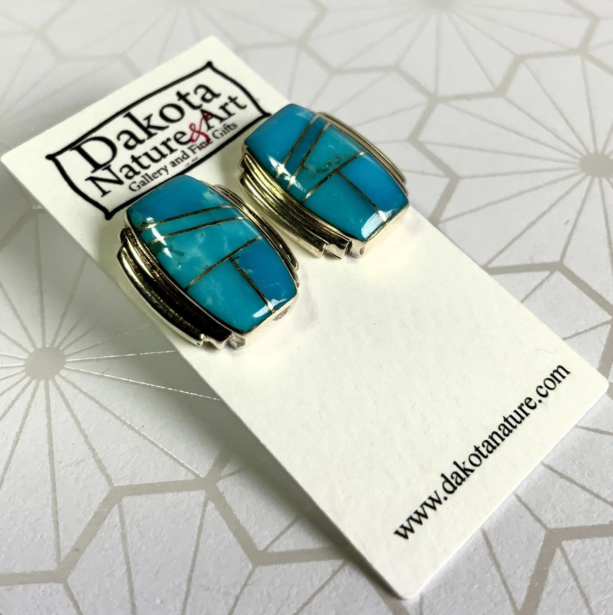 Bring Back Blue Turquoise Inlay Earrings