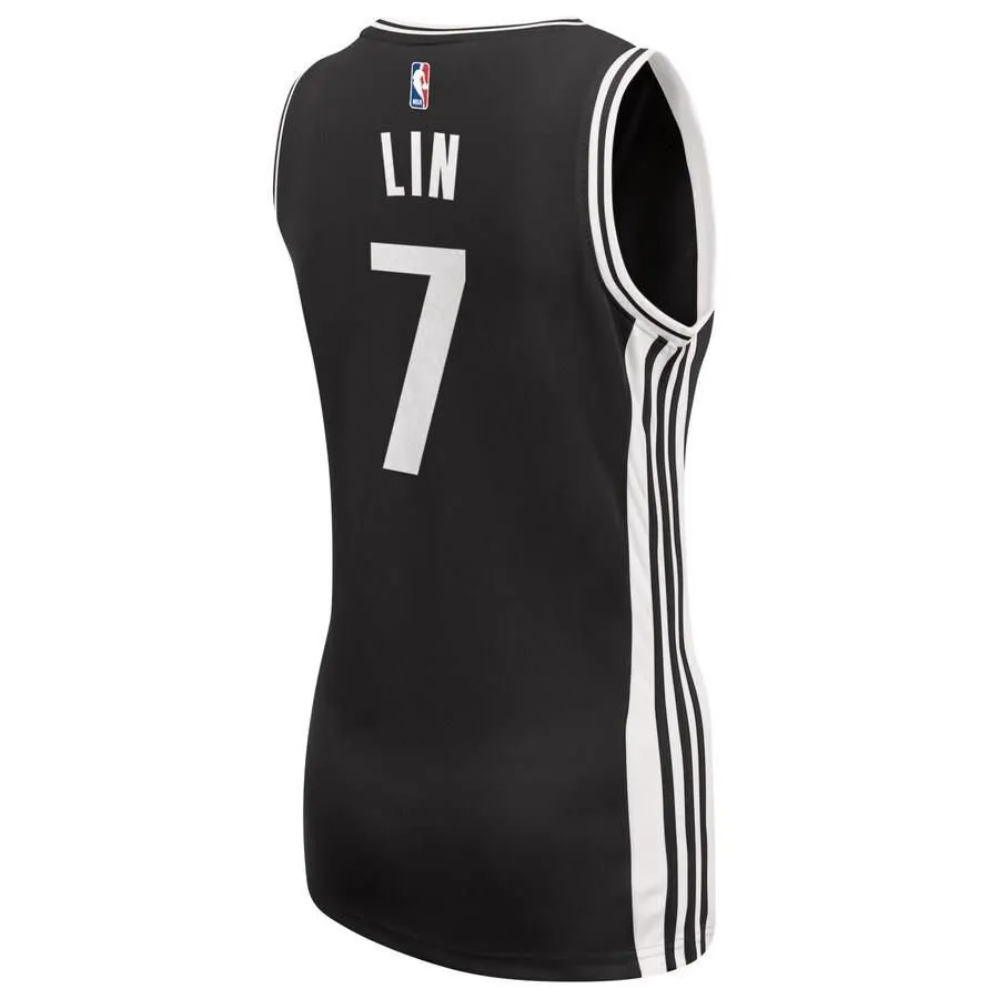 Brooklyn Nets Jeremy Lin Adidas Replica Road Jersey Womens - Black | Ireland B9661X9