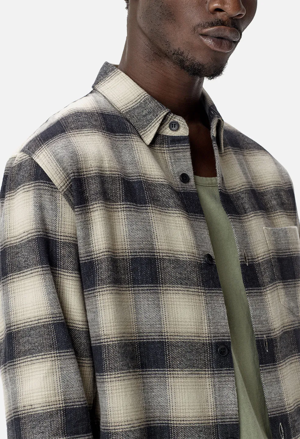 Brushed Flannel Button Up / Bone