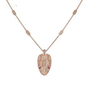 Bulgari Serpenti Necklace, Rubellite Eyes - Rose Gold