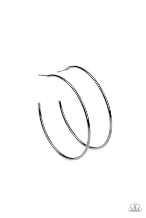 Can I Get a HOOP HOOP Black Hoop Earrings - Paparazzi Accessories