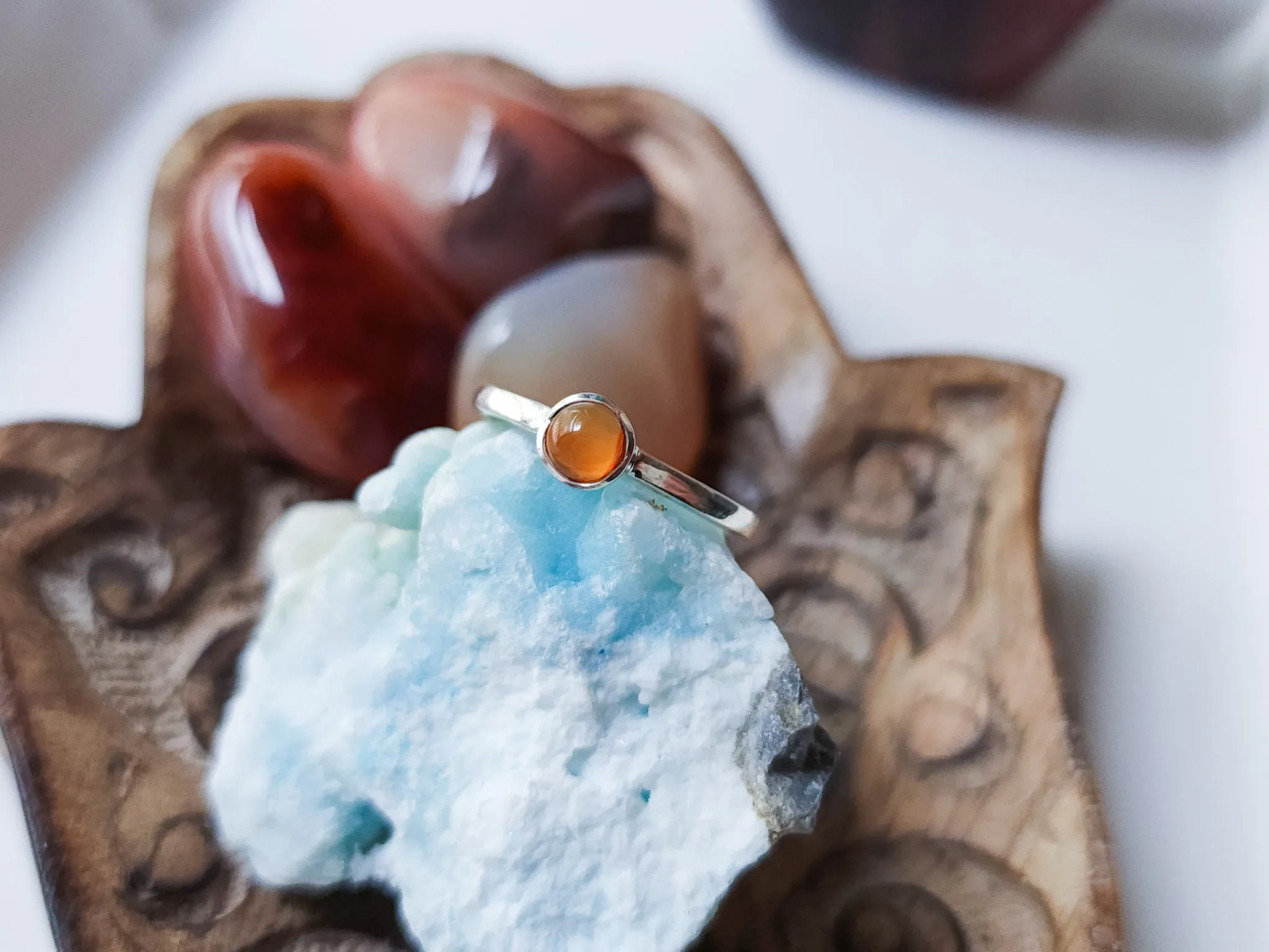 Carnelian Dainty Sterling Ring