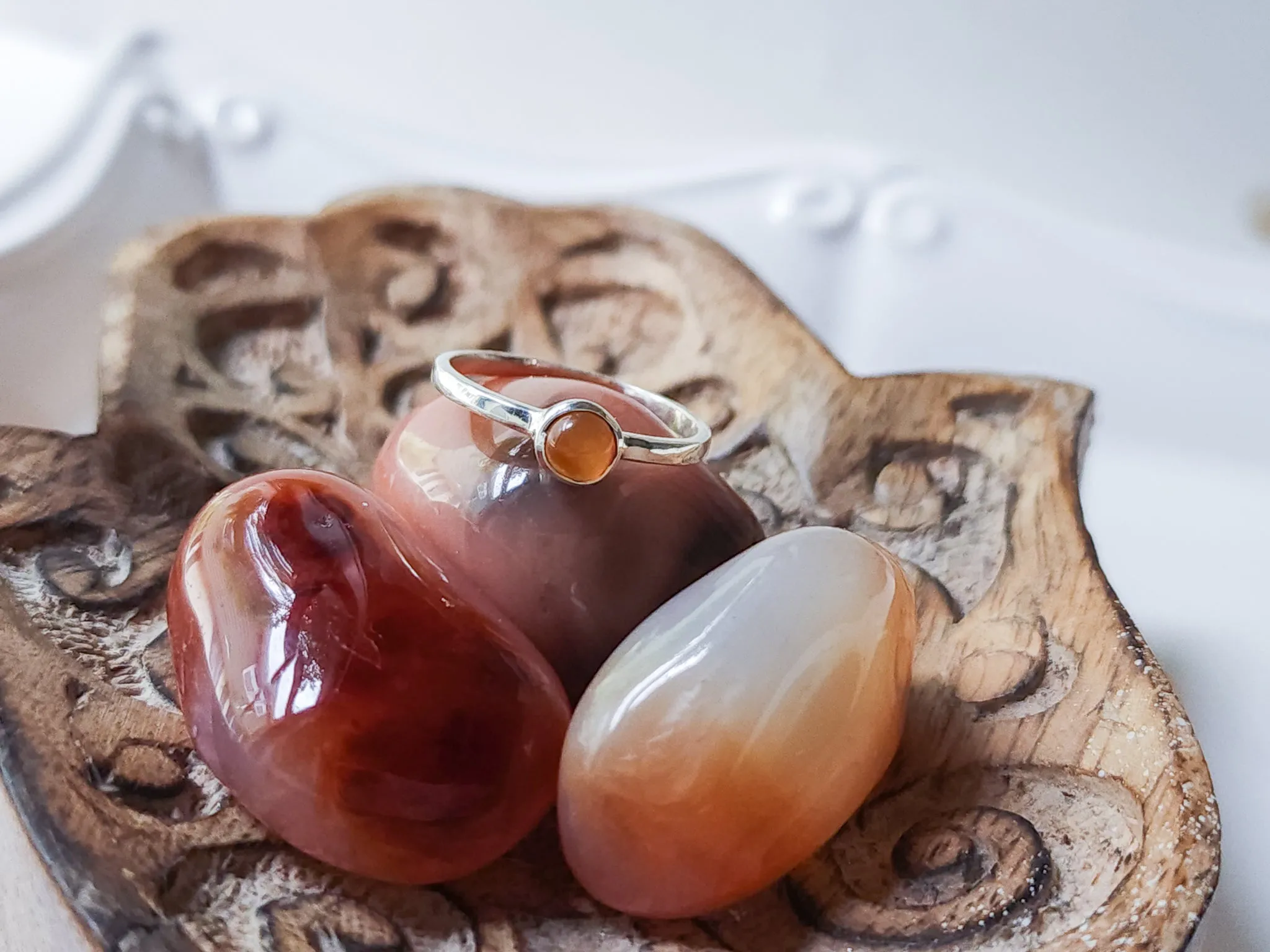 Carnelian Dainty Sterling Ring