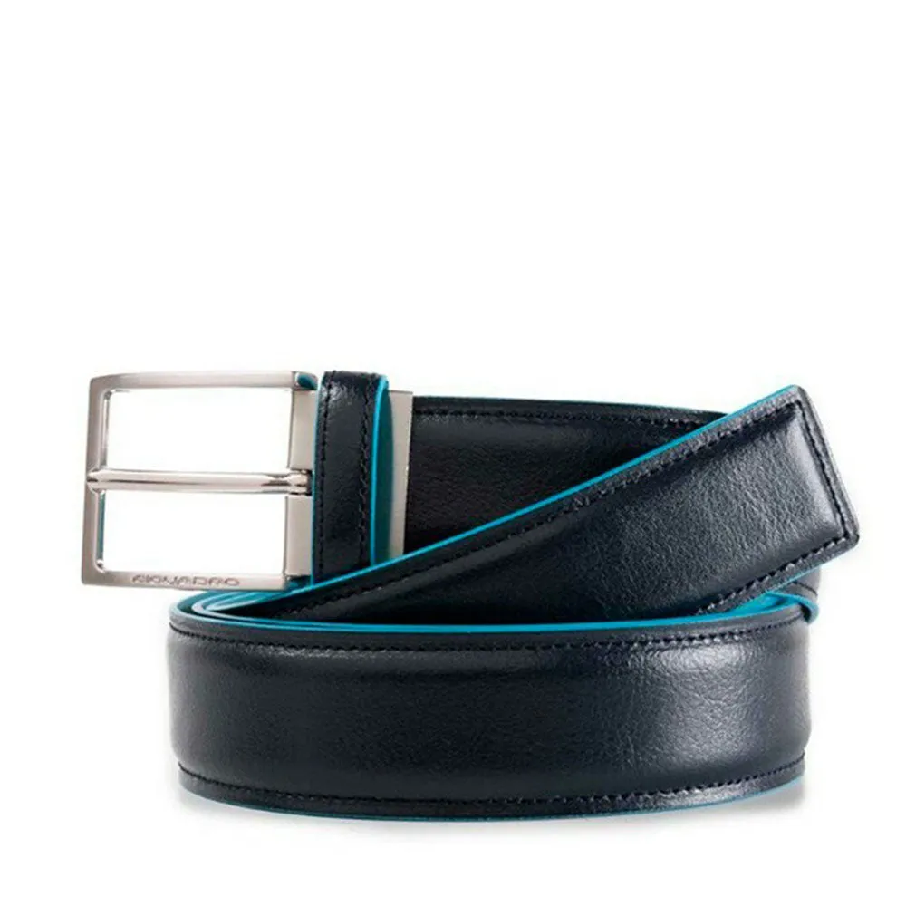 Cintura Uomo PIQUADRO in Pelle Blu Linea Blue Square - CU4207B2