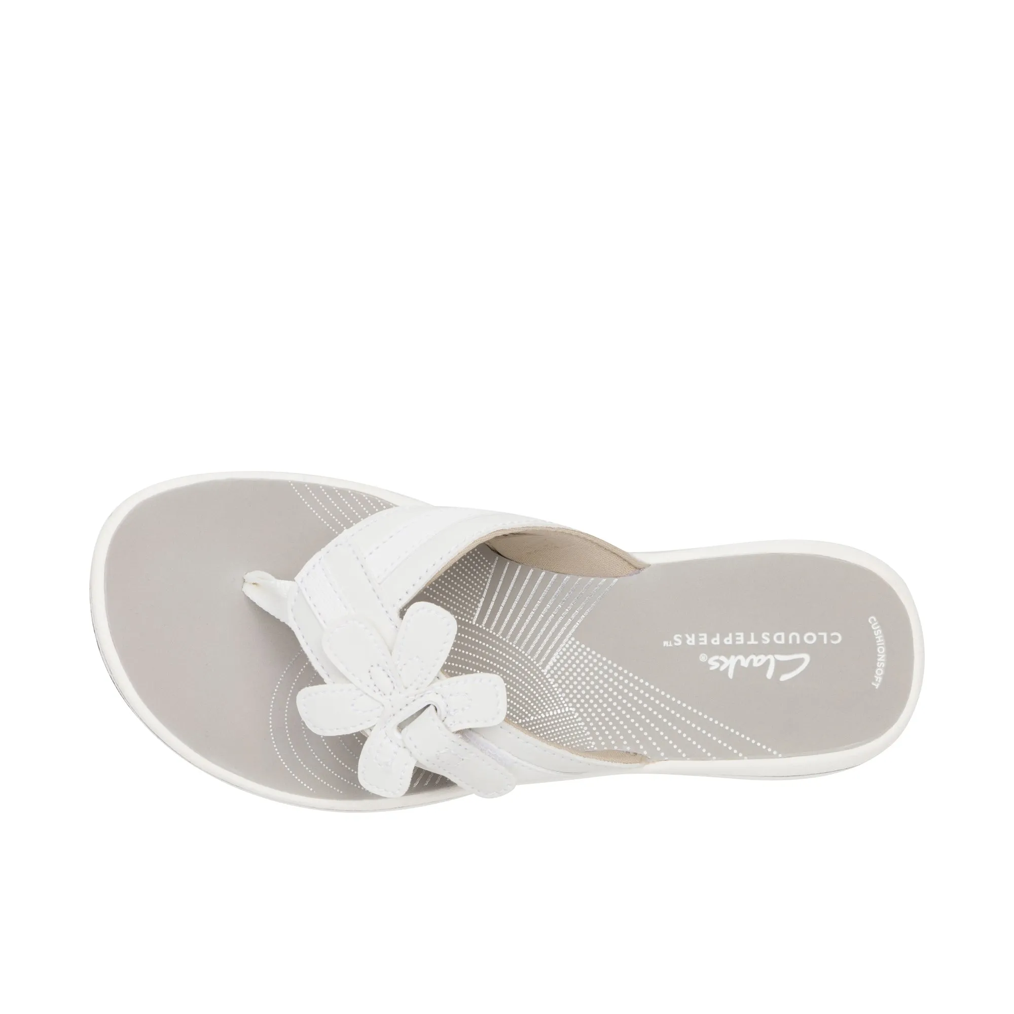 Clarks Womens Brinkley Flora White Synthetic