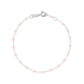 Classic Gigi Baby Pink bracelet, White Gold, 7.5"