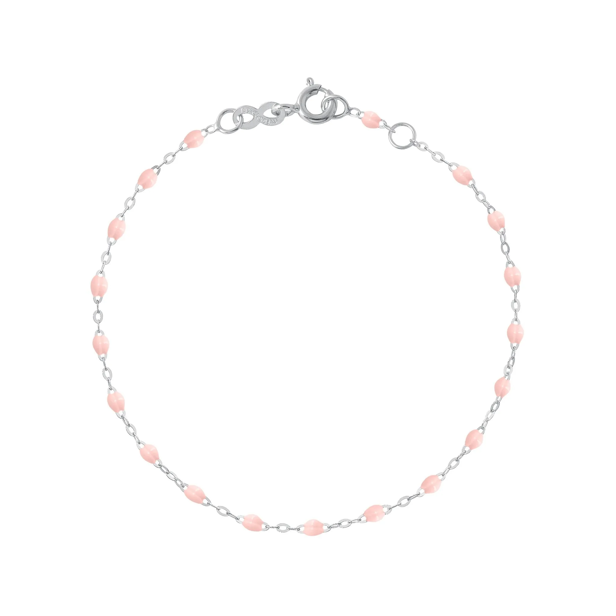 Classic Gigi Baby Pink bracelet, White Gold, 7.5"