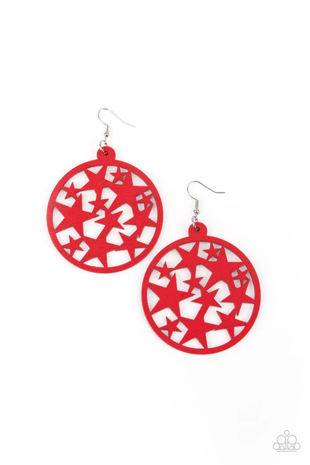 Cosmic Paradise - Red Paparazzi Earrings