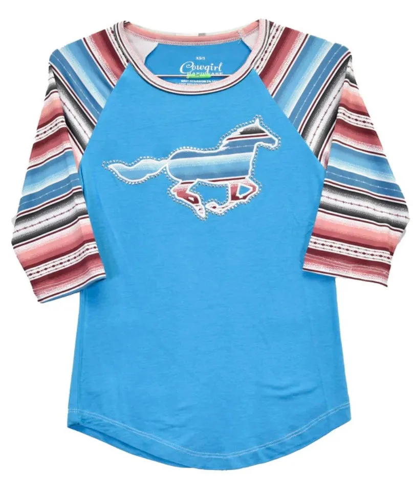 Cowgirl Hardware Yth Serape Horse Raglan