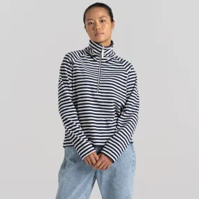 Craghoppers Women's Melina Half Zip Fleece | Blue Navy Stripe