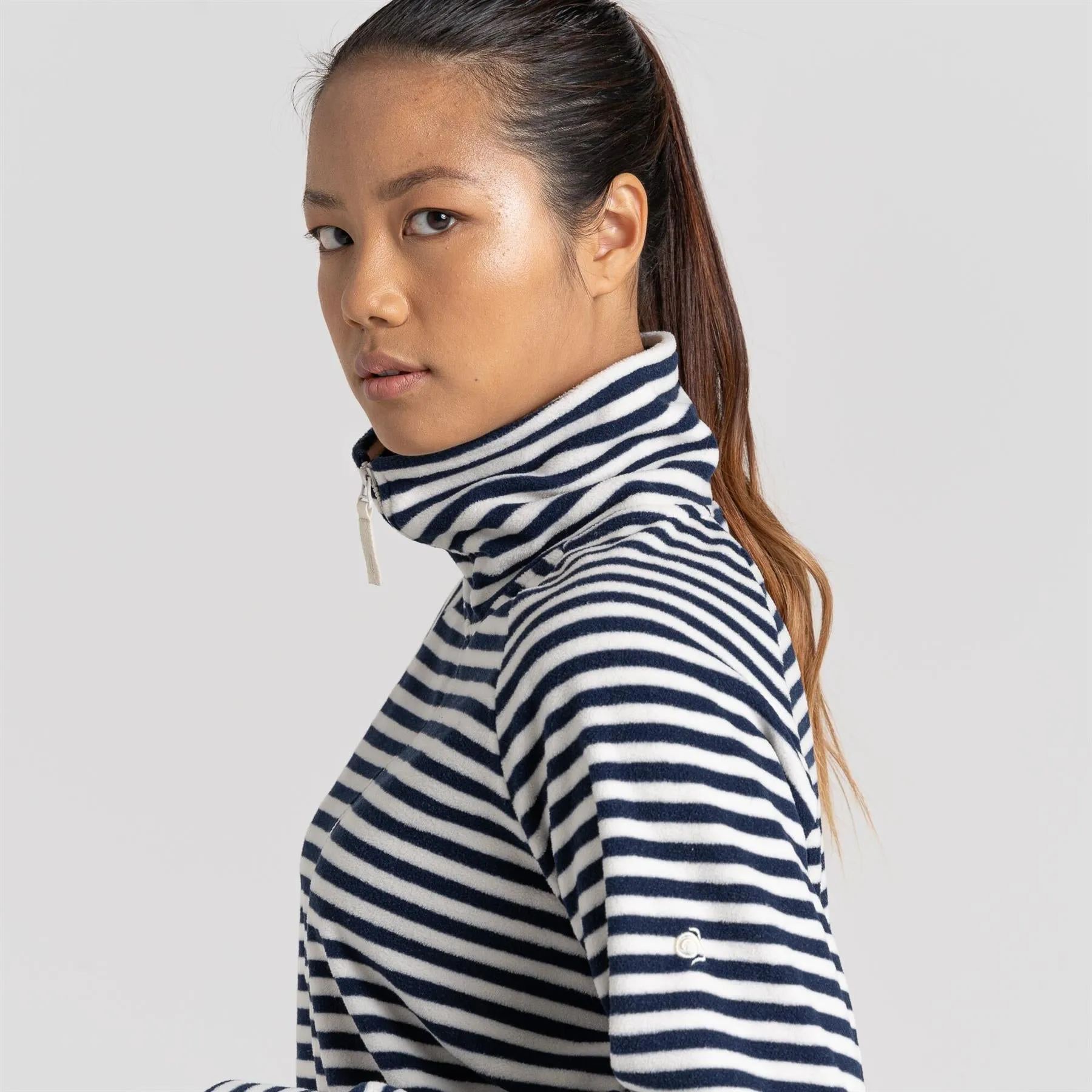 Craghoppers Women's Melina Half Zip Fleece | Blue Navy Stripe