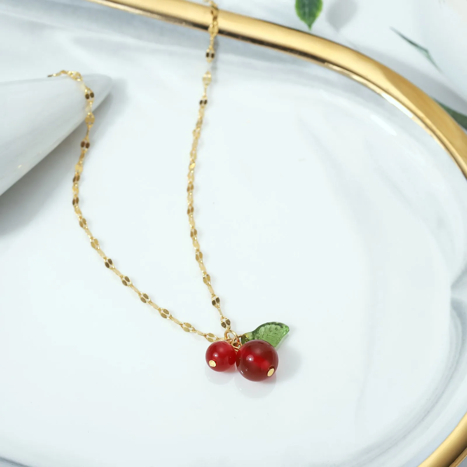 Cranberry Pendant Necklace