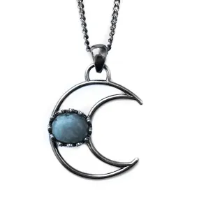 Crescent Moon Labradorite Necklace