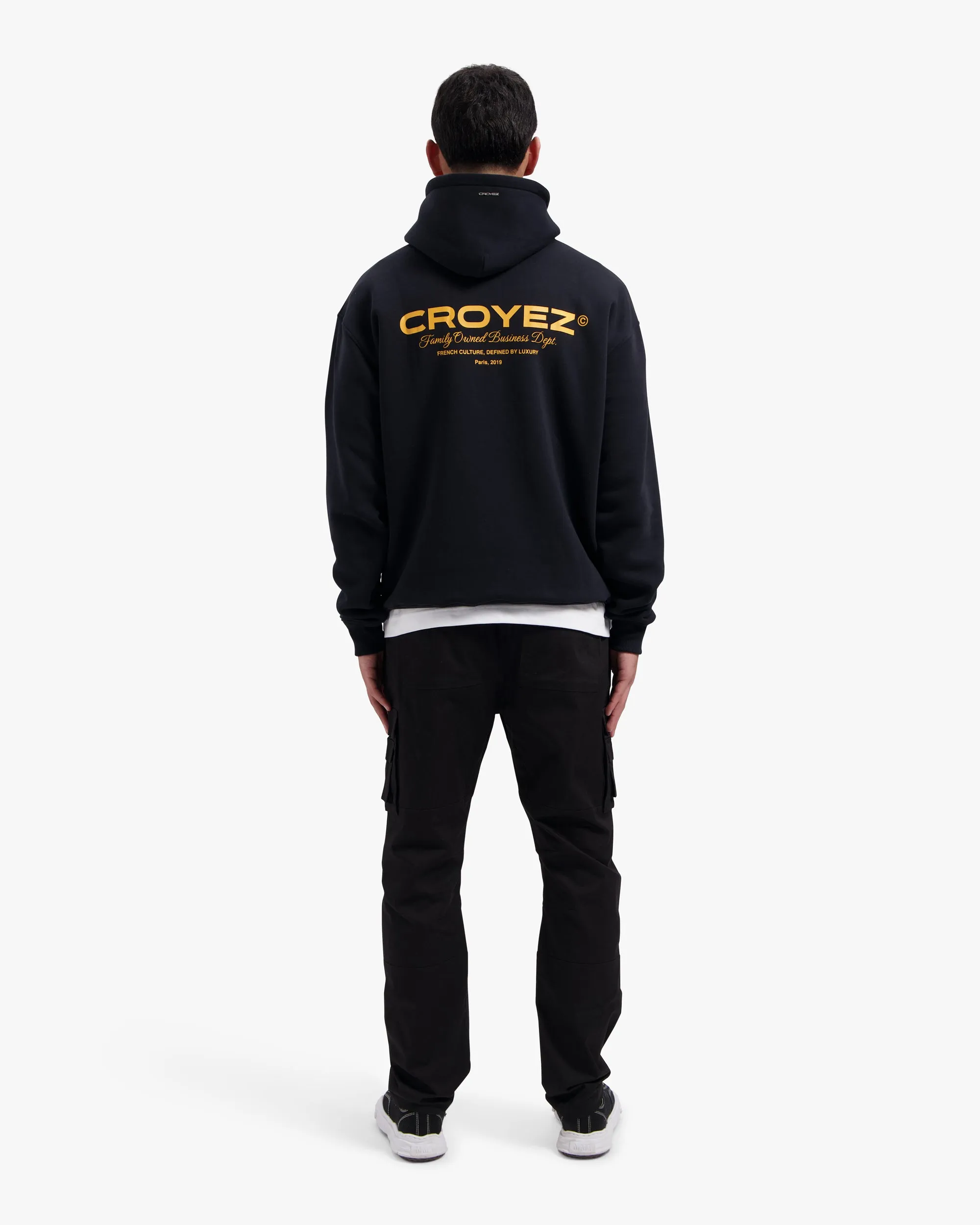 CROYEZ FAMILY OWNED BUSINESS HOODIE - BLACK/YELLOW