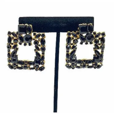 Crystal Square Drop Earrings