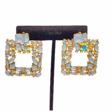 Crystal Square Drop Earrings