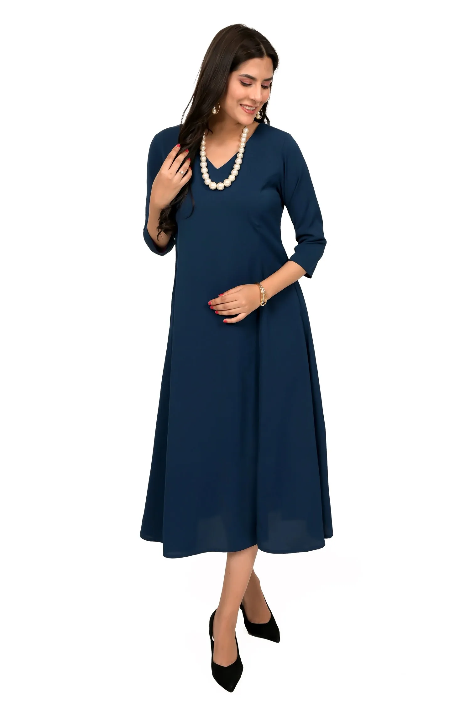 Deep Blue Princess Line Kurta Dress