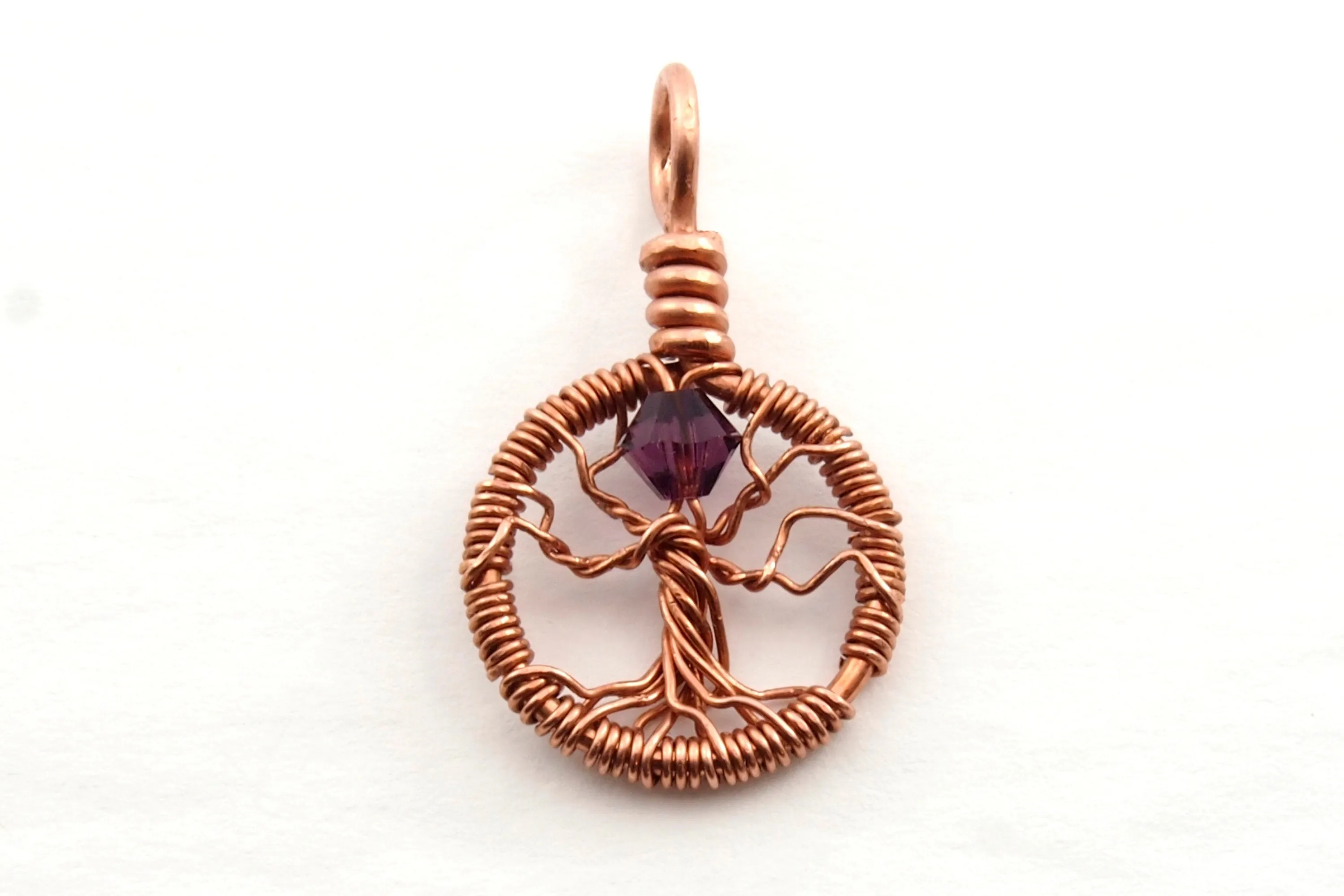 Delicate Amethyst Crystal Tree of Life Pendant ~ February Birthstone