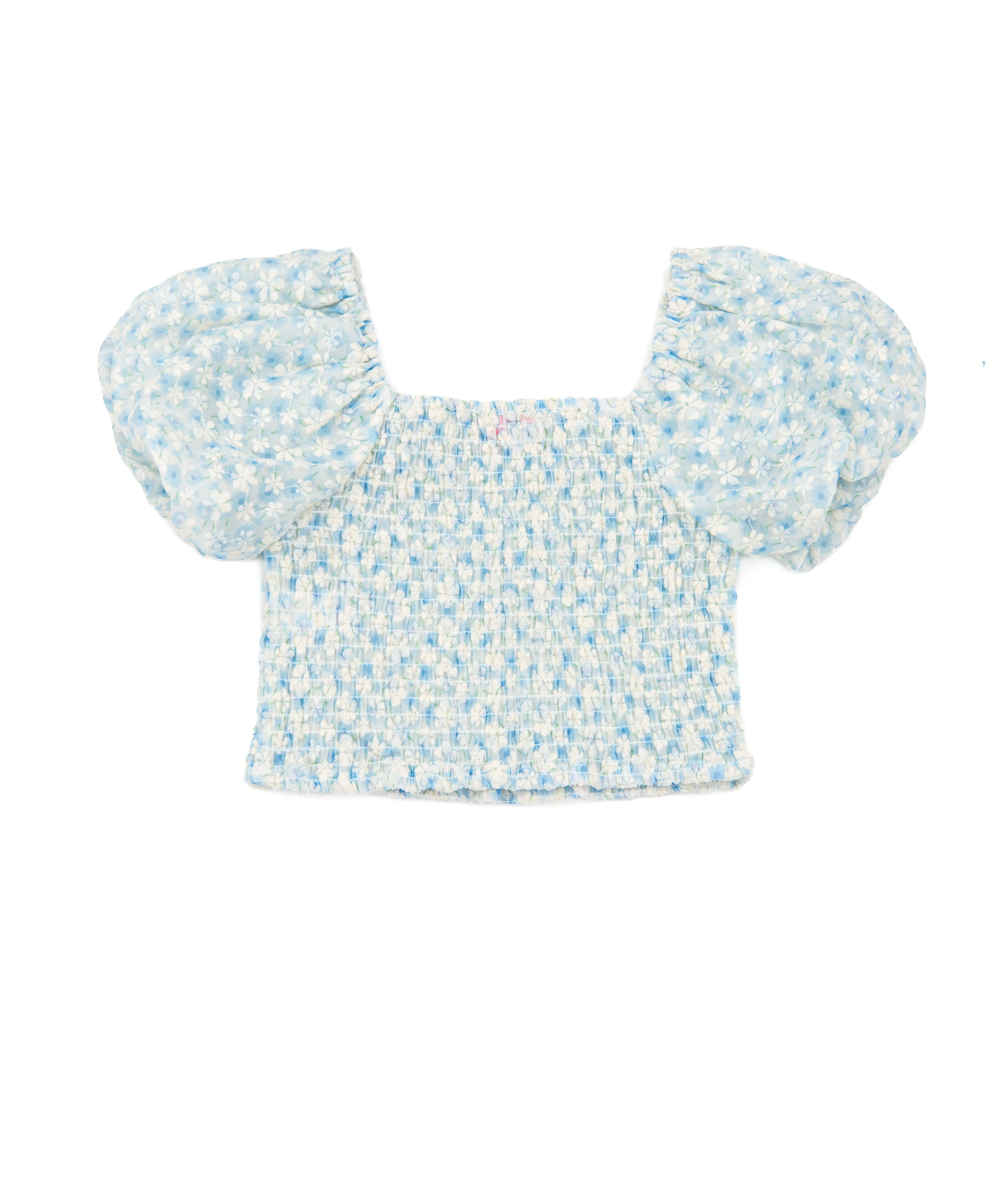 Design History Girls Blue Patterned Top