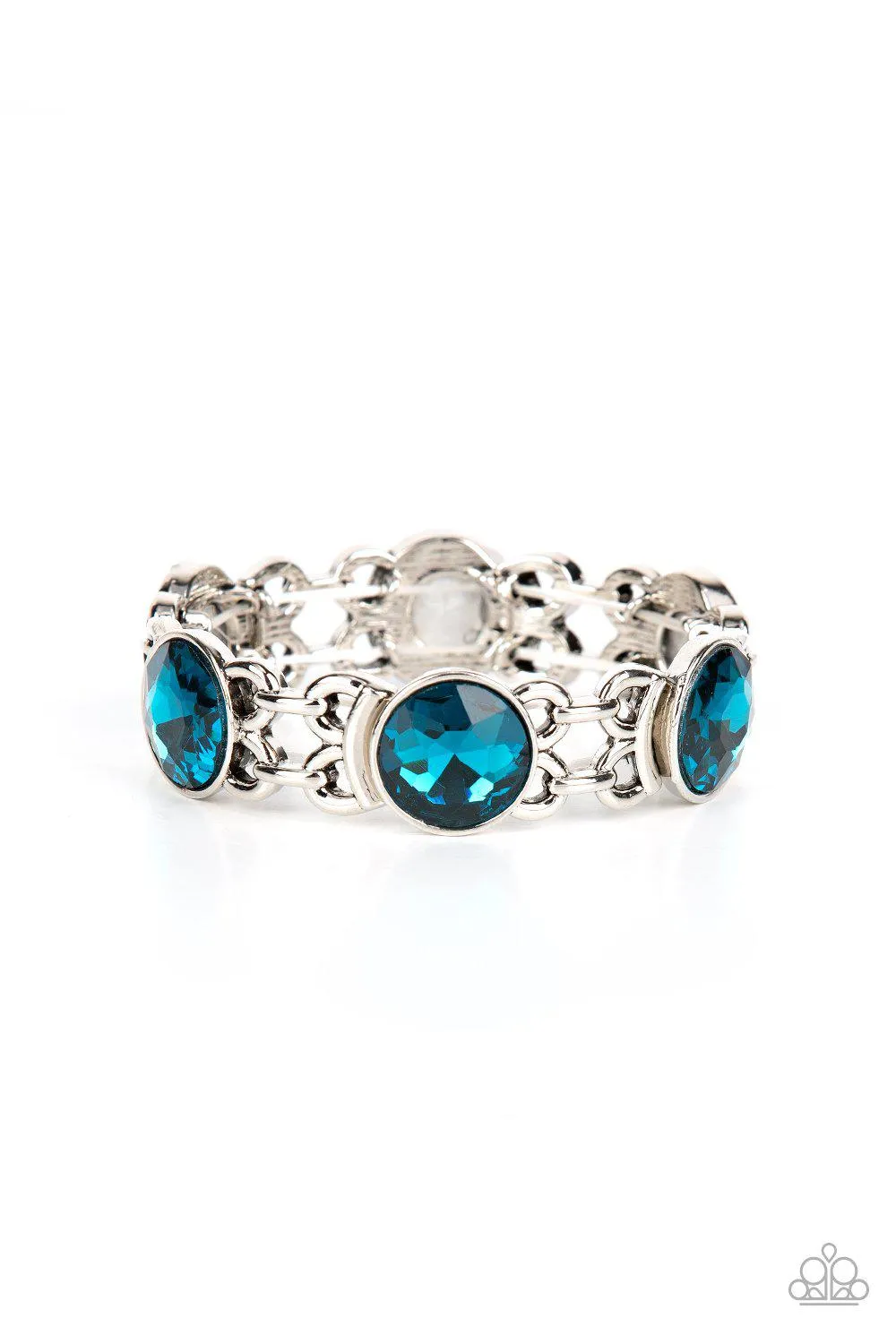 Devoted To Drama Blue Rhinestone Bracelet - Paparazzi Accessories