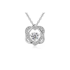 Diamond Two Hearts Pendant Necklace - 925 Sterling Silver