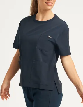 Essential Crewneck Scrub Top - Midnight Navy