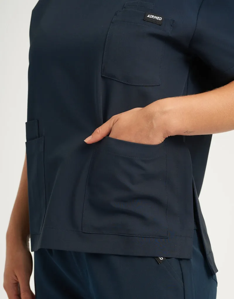 Essential Crewneck Scrub Top - Midnight Navy