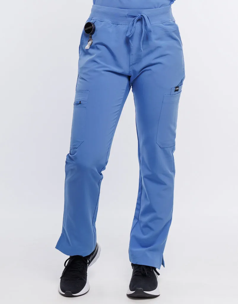 Essential Multi-Pocket Scrub Pants - Ceil Blue