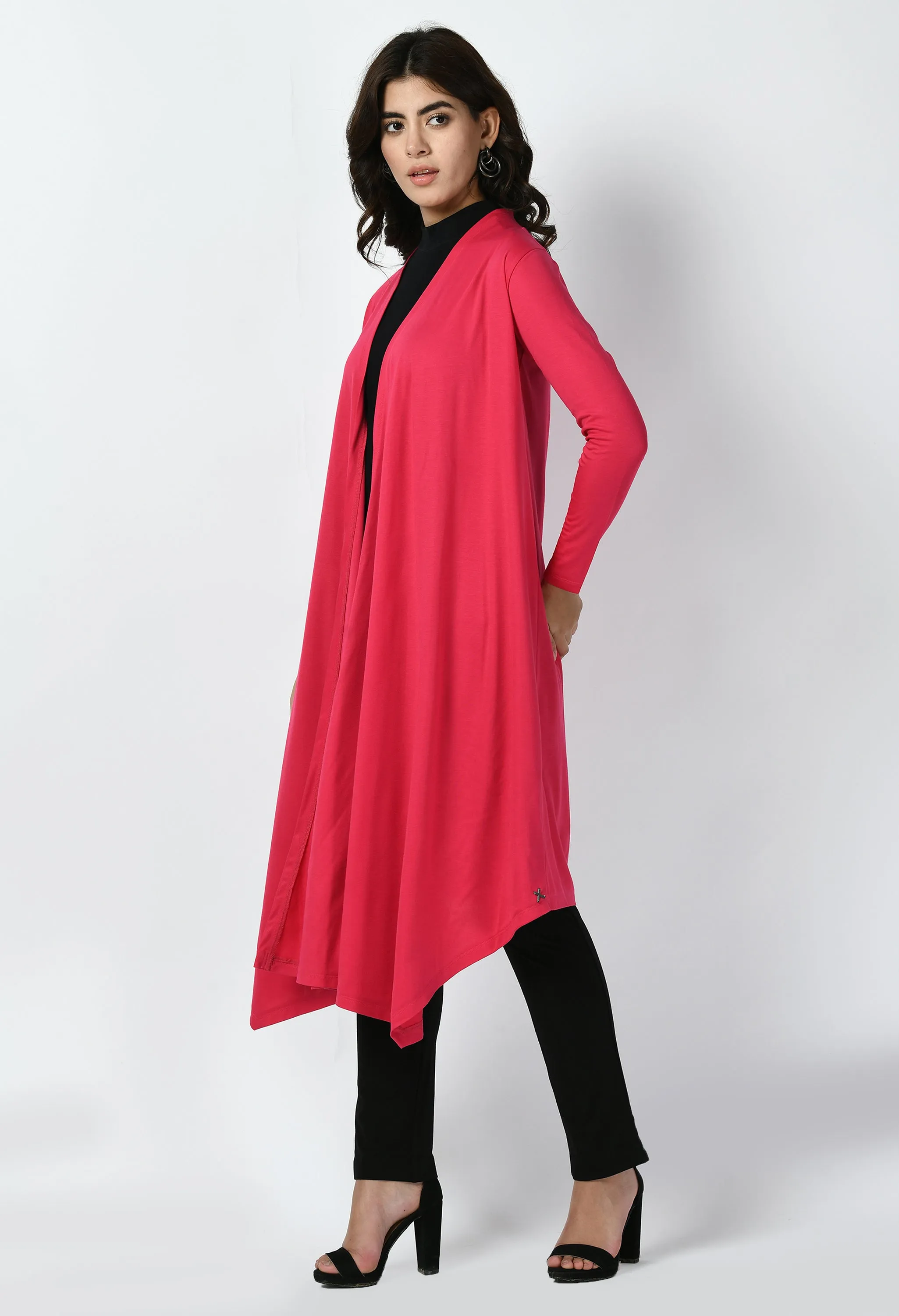 Exude Supreme Longline Shrug (Hot Pink)